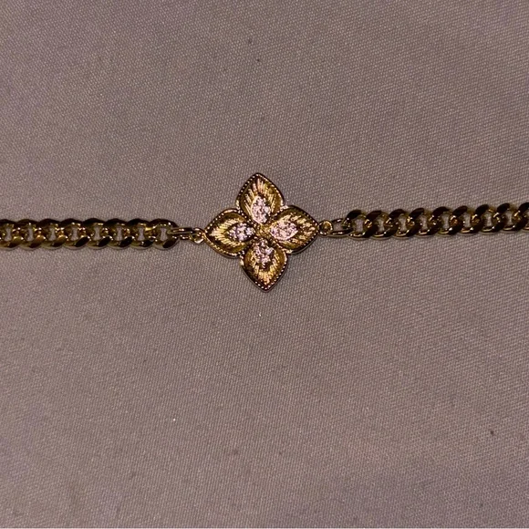 14k gold filled with cz stones bracelet new - Picture 1 of 4